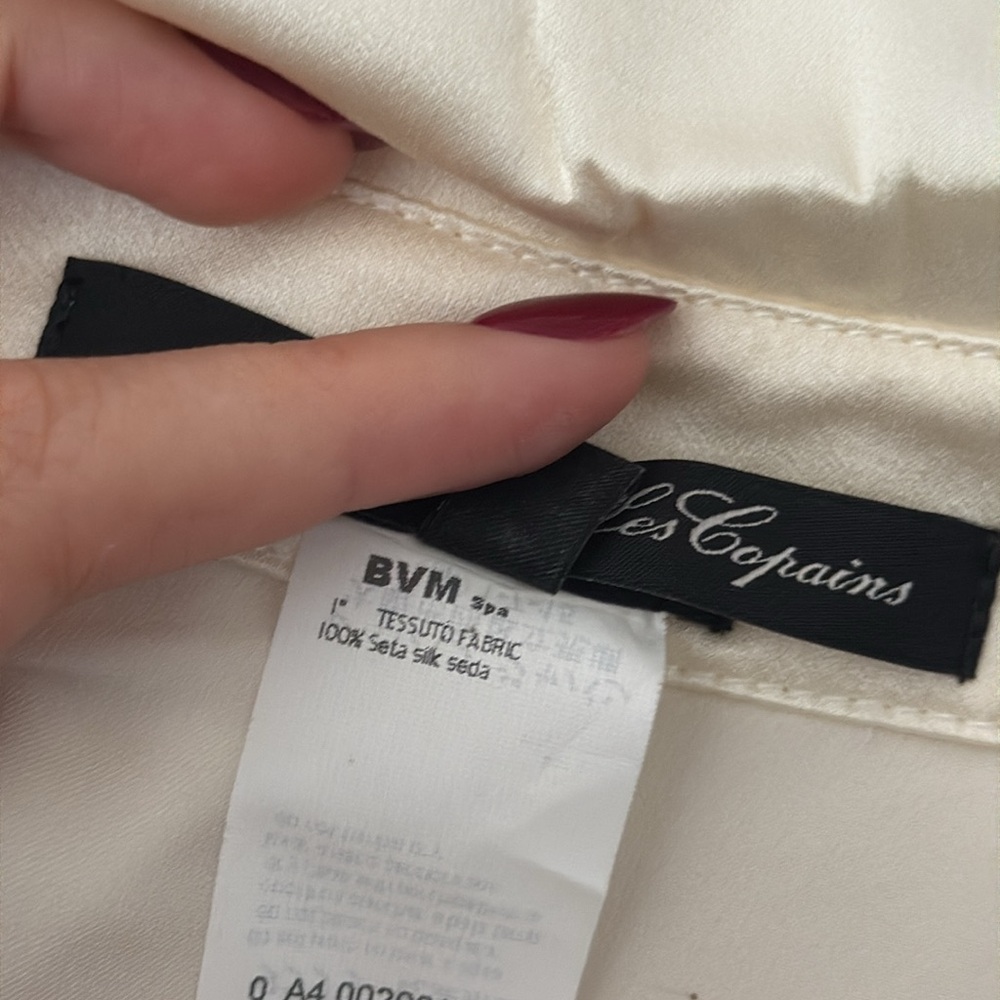 Les Copains ivory silk long sleeve blouse - Picture 10 of 10